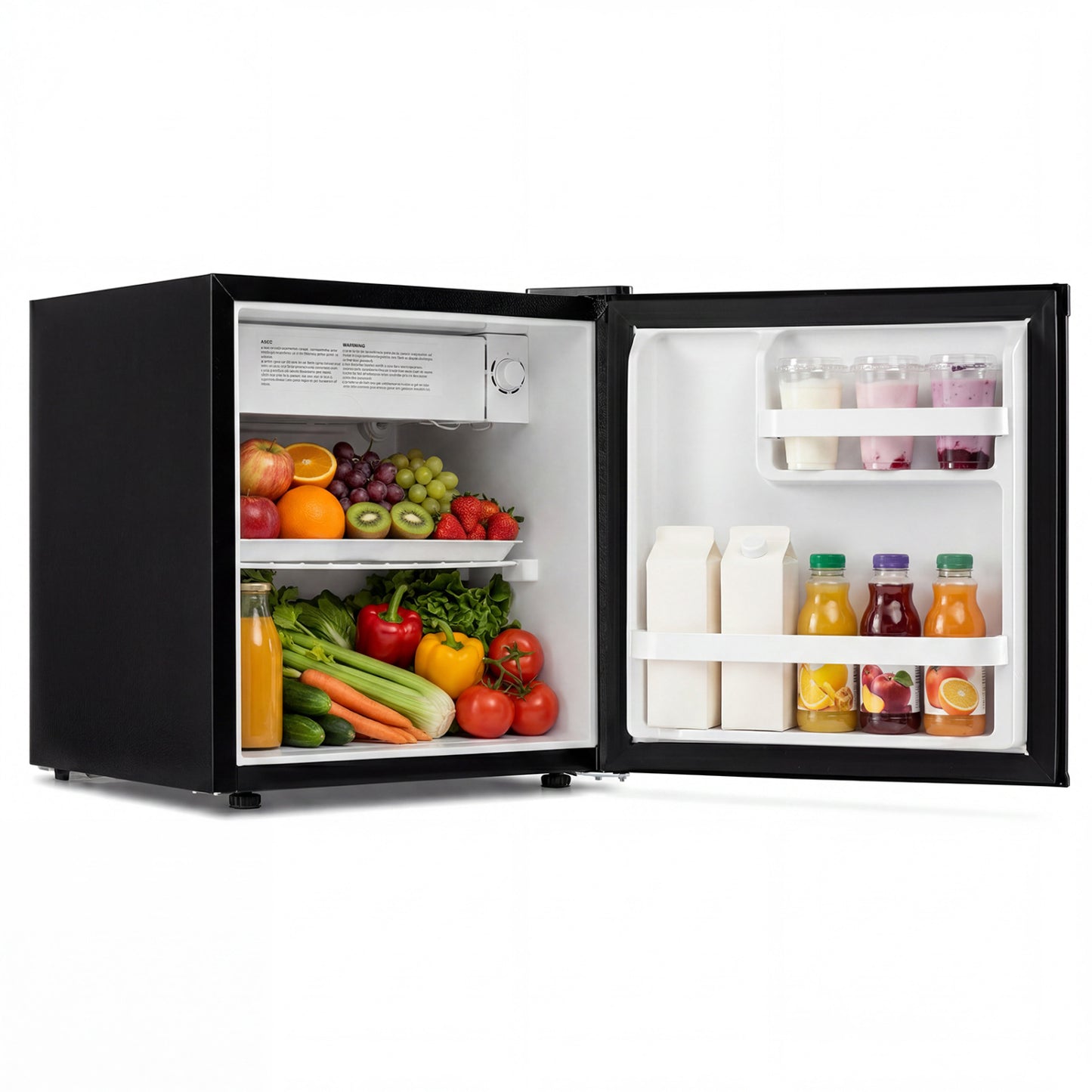 Compact Mini Fridge with 7-Level Adjustable Thermostat, Black Refrigerators at Gallery Canada