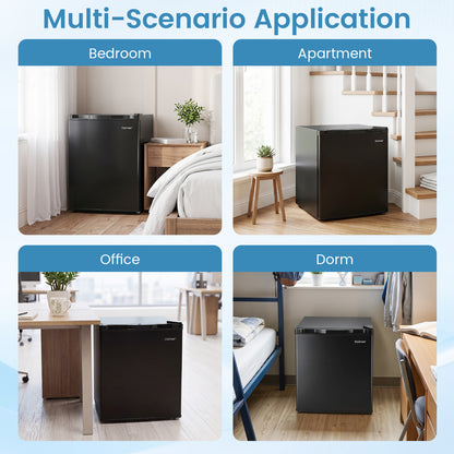 Compact Mini Fridge with 7-Level Adjustable Thermostat, Black Refrigerators at Gallery Canada
