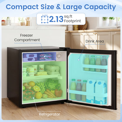 Compact Mini Fridge with 7-Level Adjustable Thermostat, Silver Refrigerators at Gallery Canada