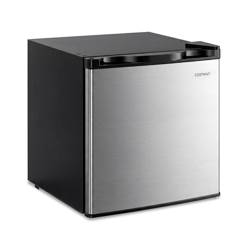 Compact Mini Fridge with 7-Level Adjustable Thermostat, Silver