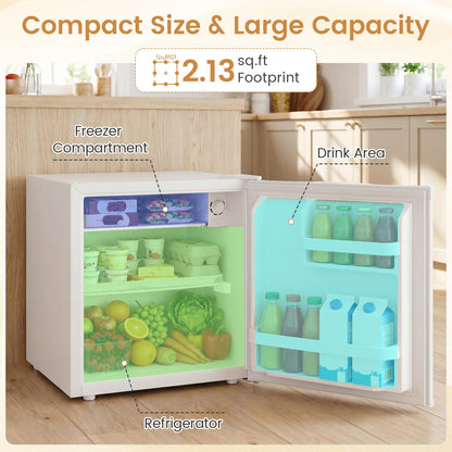 Compact Mini Fridge with 7-Level Adjustable Thermostat, White Refrigerators at Gallery Canada