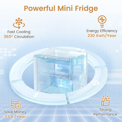 Compact Mini Fridge with 7-Level Adjustable Thermostat, White Refrigerators at Gallery Canada