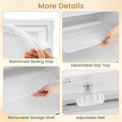 Compact Mini Fridge with 7-Level Adjustable Thermostat, White Refrigerators at Gallery Canada