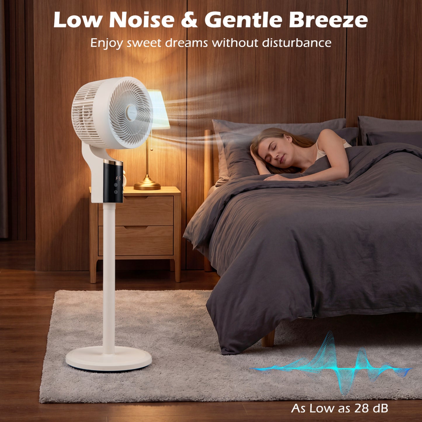 Compact Oscillating Fan, 70° Oscillation, 90° Tilt, White Fans at Gallery Canada