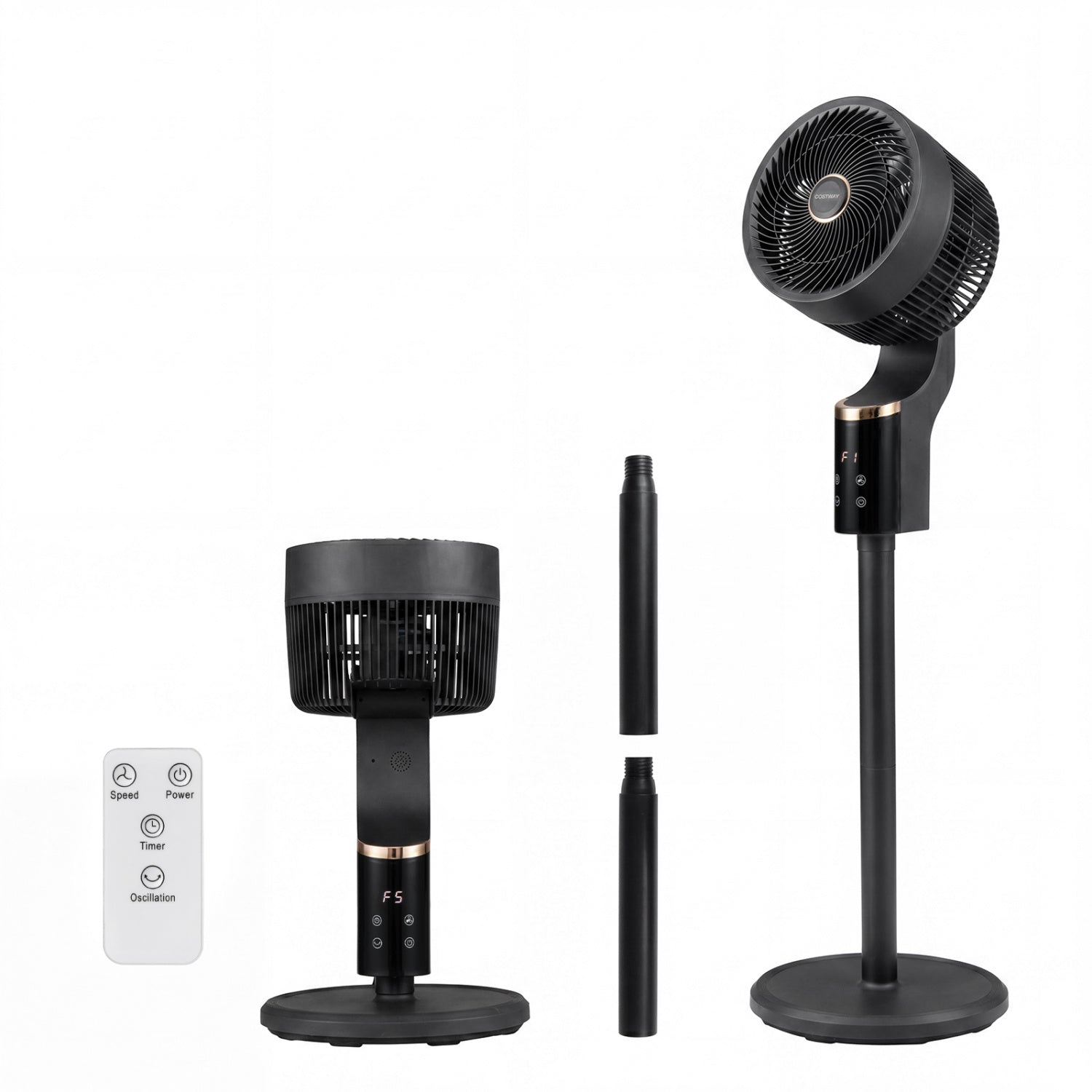 Compact Oscillating Fan, 70° Oscillation, 90° Tilt, Black Fans at Gallery Canada