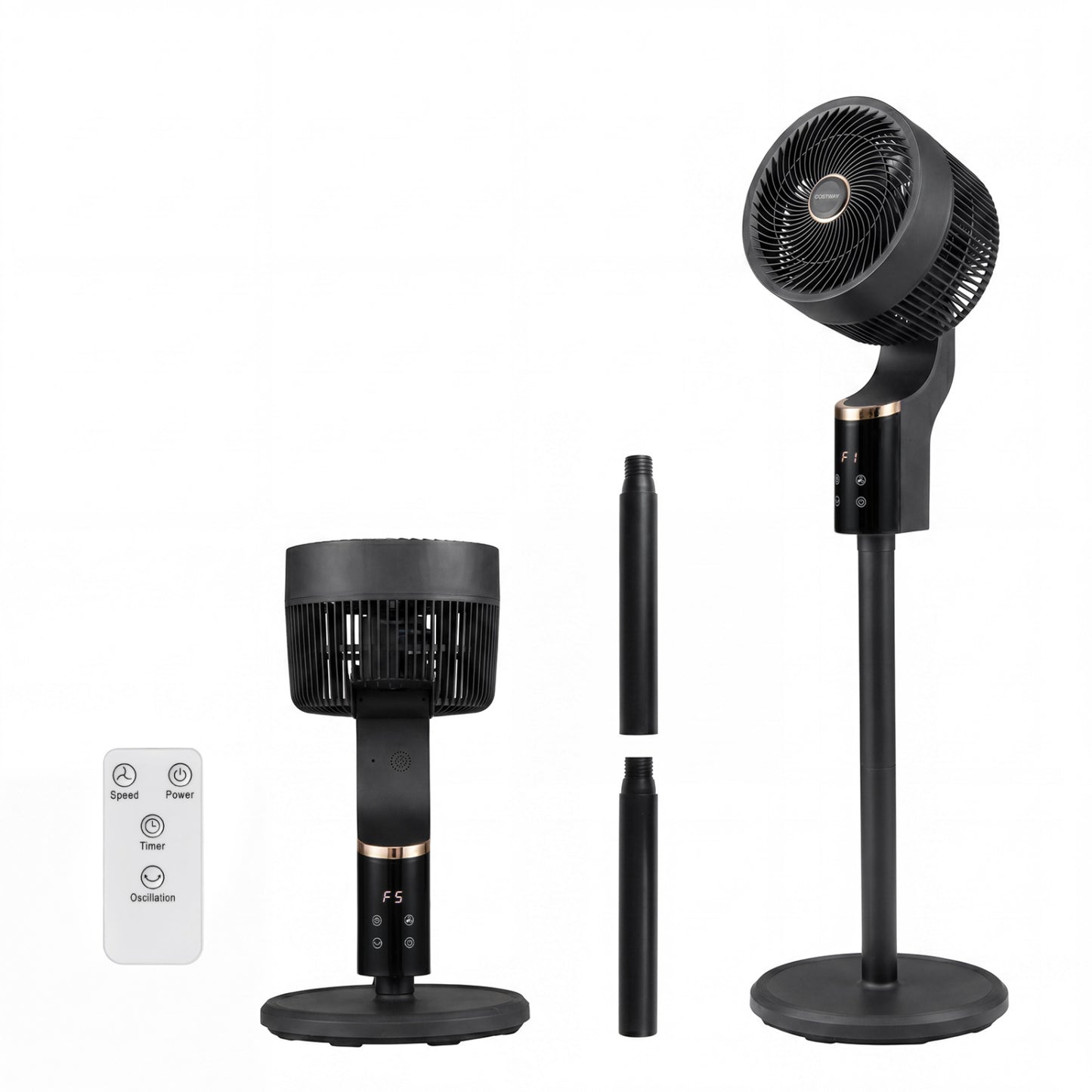 Compact Oscillating Fan, 70° Oscillation, 90° Tilt, Black Fans at Gallery Canada