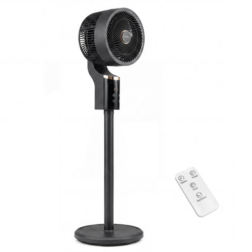 Compact Oscillating Fan, 70° Oscillation, 90° Tilt, Black