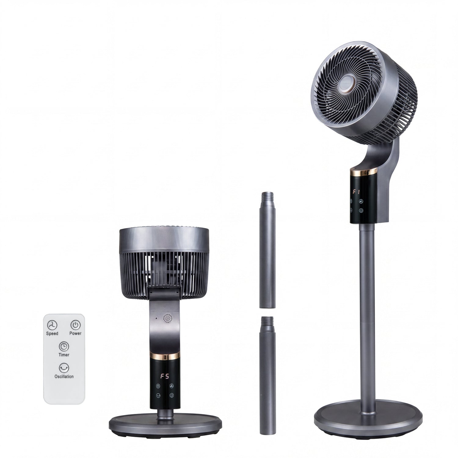 Compact Oscillating Standing Fan, Gray Fans at Gallery Canada