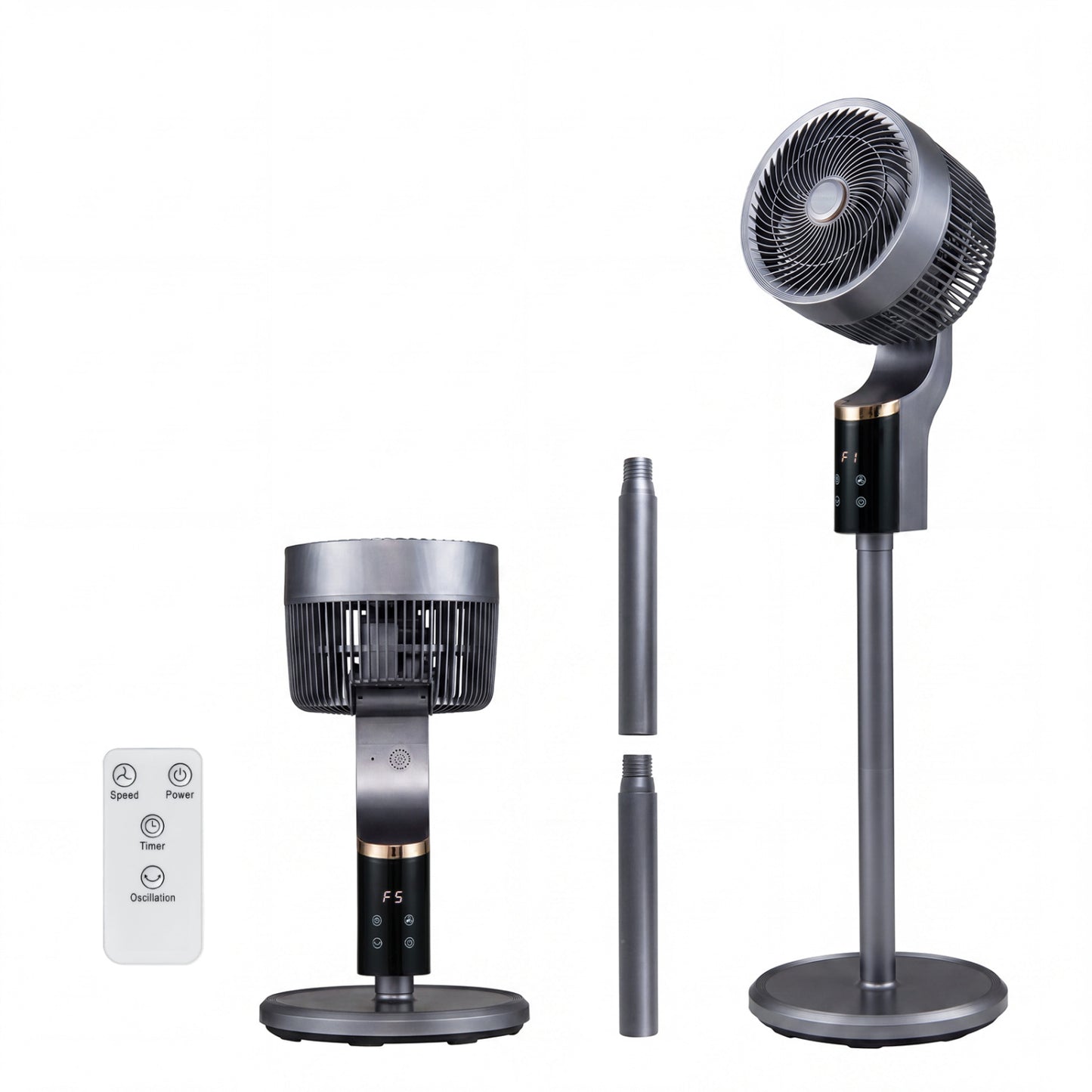 Compact Oscillating Standing Fan, Gray Fans at Gallery Canada