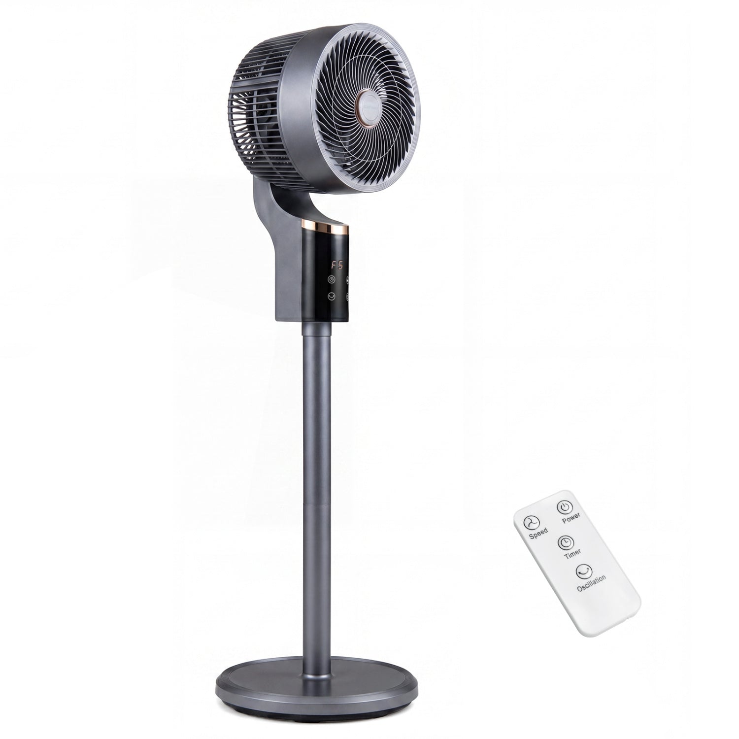 Compact Oscillating Standing Fan, Gray Fans Gray at Gallery Canada