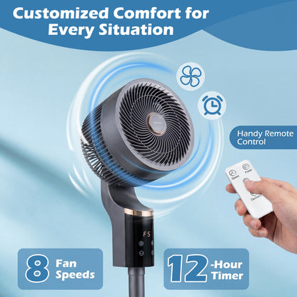 Compact Oscillating Standing Fan, Gray Fans at Gallery Canada