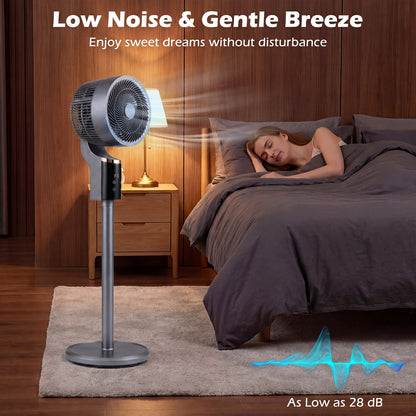 Compact Oscillating Standing Fan, Gray Fans at Gallery Canada