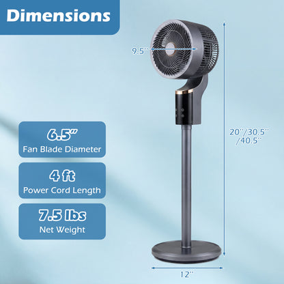Compact Oscillating Standing Fan, Gray Fans at Gallery Canada