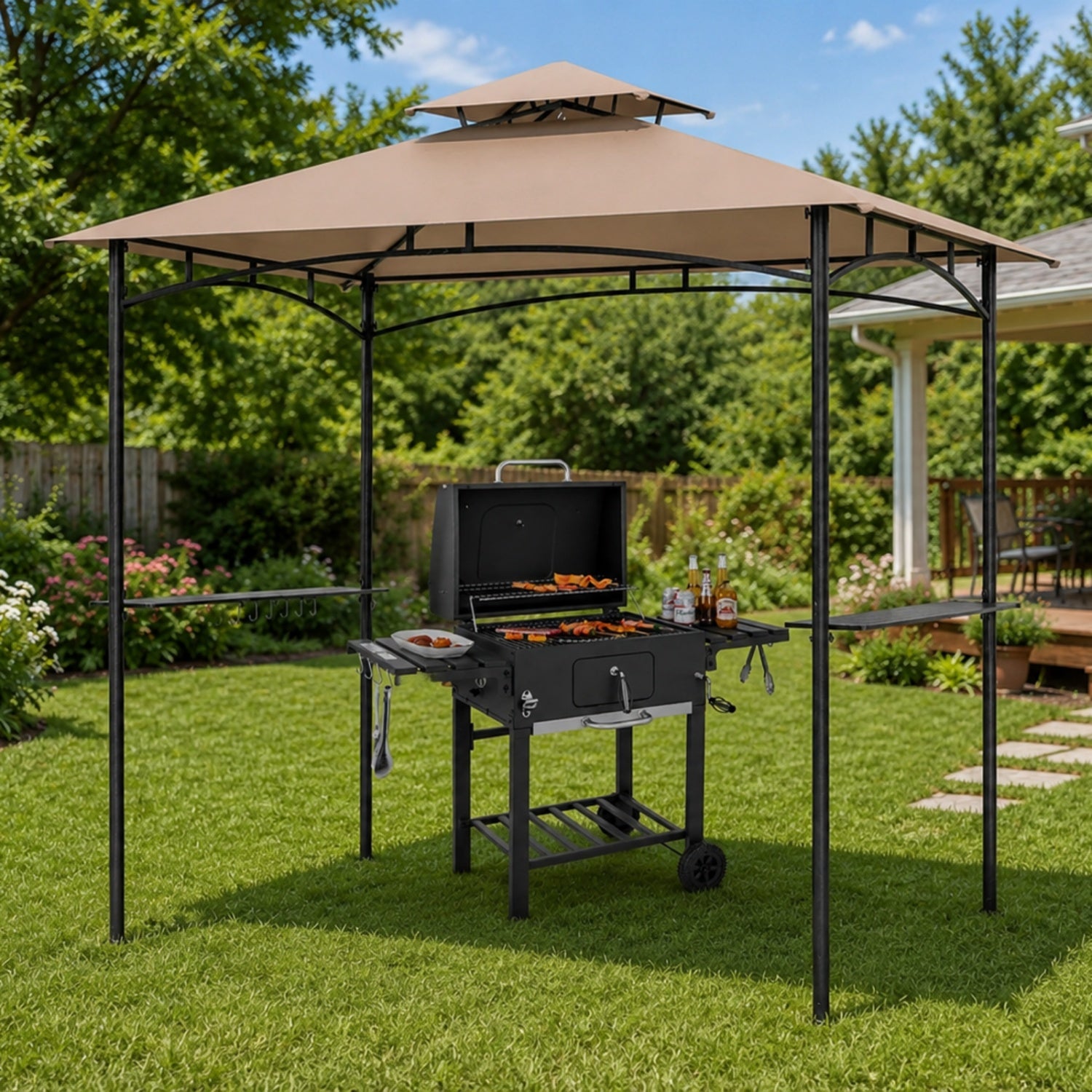 Complete BBQ Station, 8x5 FT, Waterproof Grill Gazebo Outdoor Grills at Gallery Canada