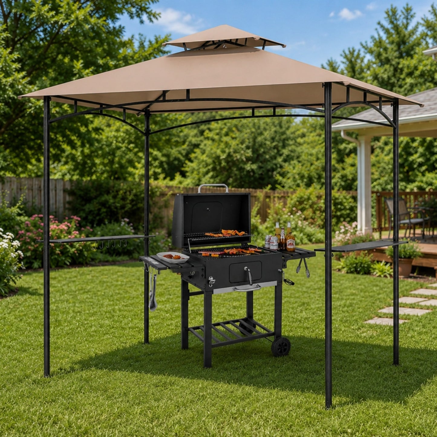 Complete BBQ Station, 8x5 FT, Waterproof Grill Gazebo Outdoor Grills at Gallery Canada
