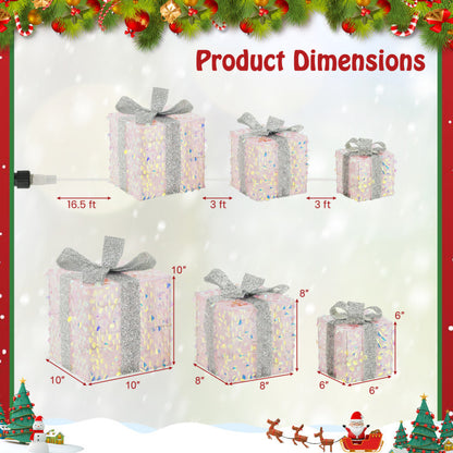 60" WiFi Fireplace, 7ft Christmas Tree, 3 Lighted Gift Boxes