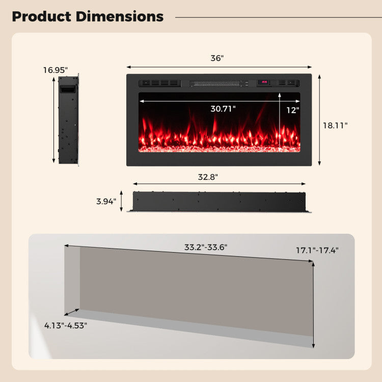 60" WiFi Fireplace, 7ft Christmas Tree, 3 Lighted Gift Boxes