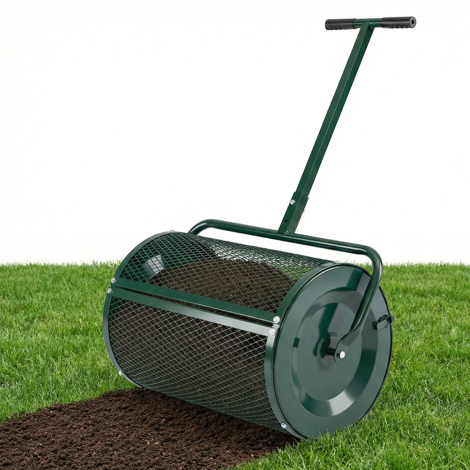 24 Inch Peat Moss Compost Spreader Roller, Height Adjustable T Handle, Green Lawn Care Tools at Gallery Canada