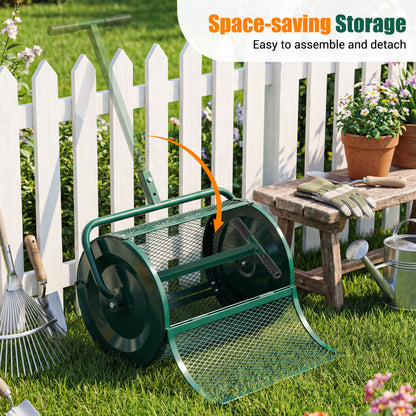 24 Inch Peat Moss Compost Spreader Roller, Height Adjustable T Handle, Green Lawn Care Tools at Gallery Canada