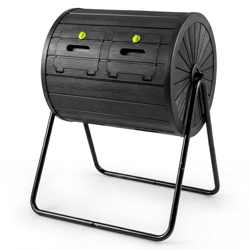 Compost Tumbler 37.5 Gallon Large Outdoor Compost Bin, Black