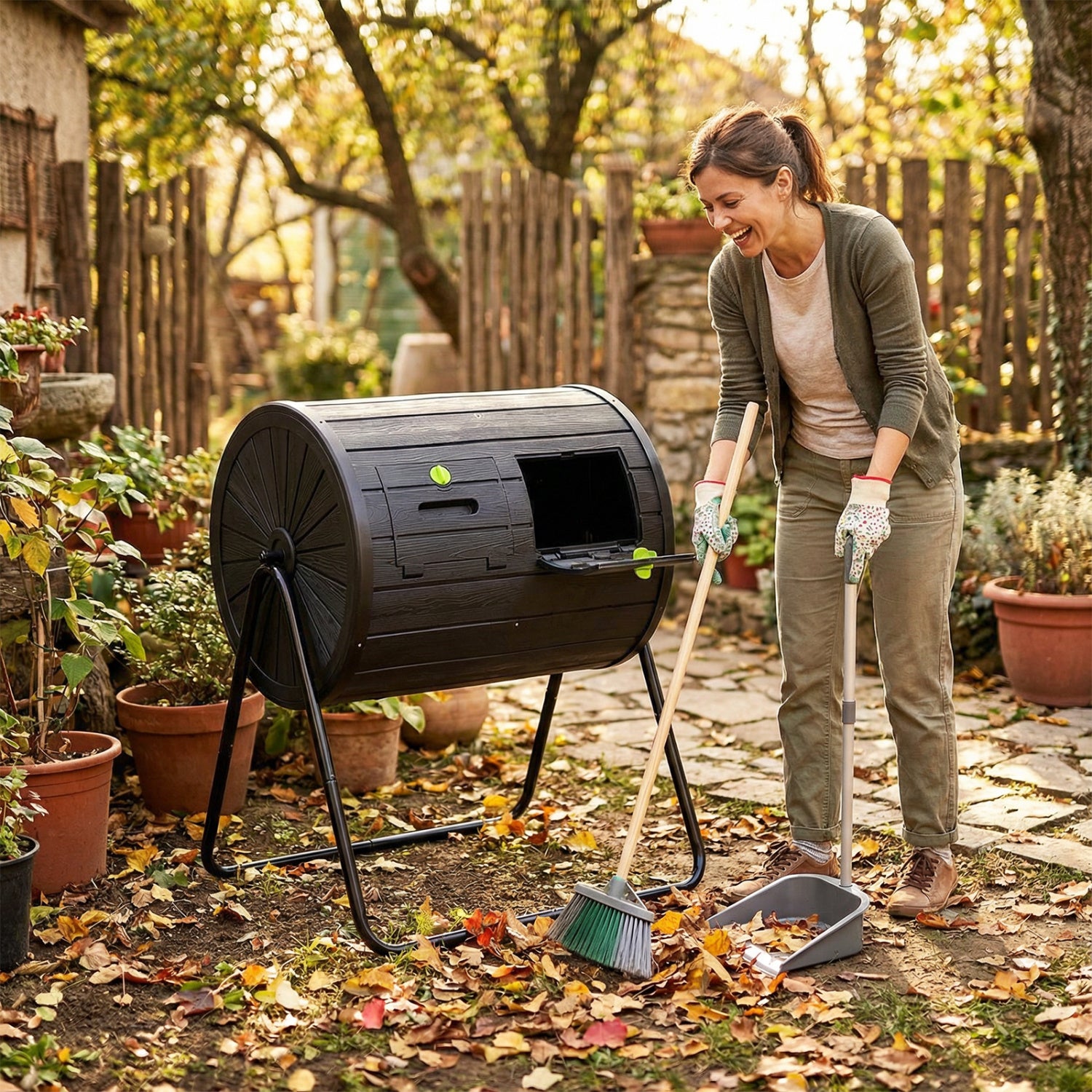 Compost Tumbler 37.5 Gallon Large Outdoor Compost Bin, Black Garden Tools at Gallery Canada
