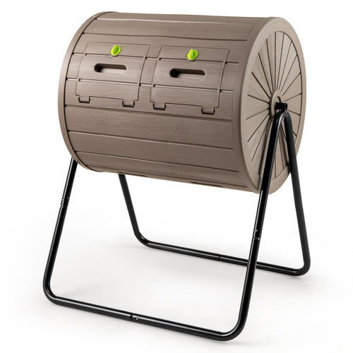 Compost Tumbler 37.5 Gallon Large Outdoor Compost Bin, Coffee