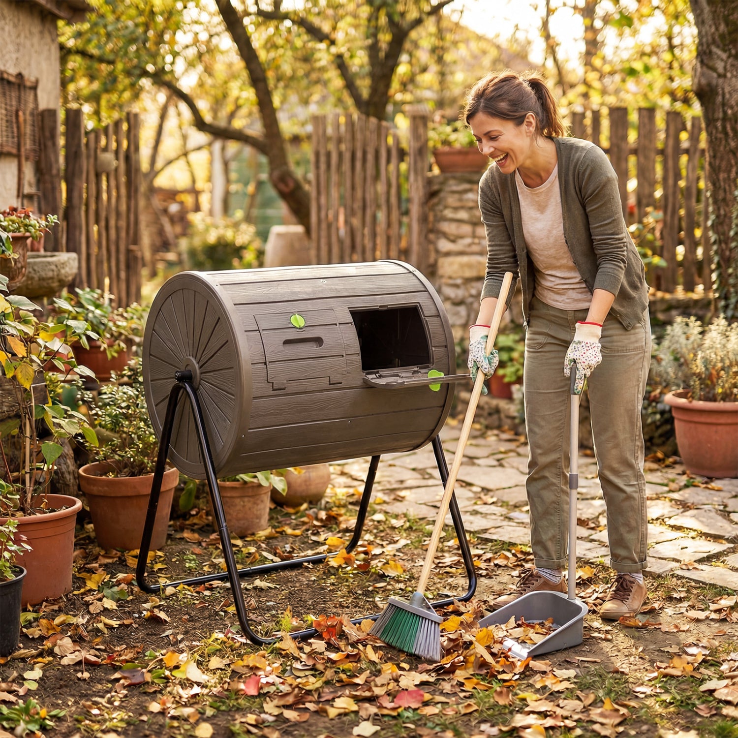 Compost Tumbler 37.5 Gallon Large Outdoor Compost Bin, Coffee Garden Tools at Gallery Canada