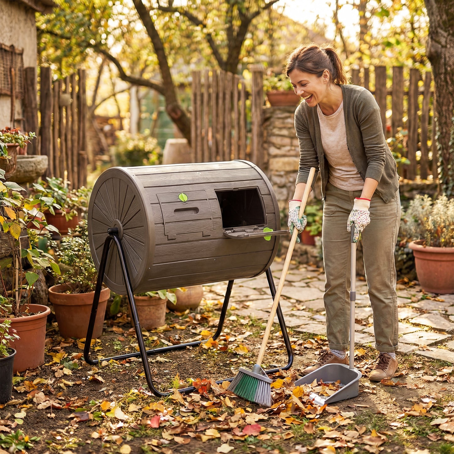Compost Tumbler 37.5 Gallon Large Outdoor Compost Bin, Coffee Garden Tools at Gallery Canada