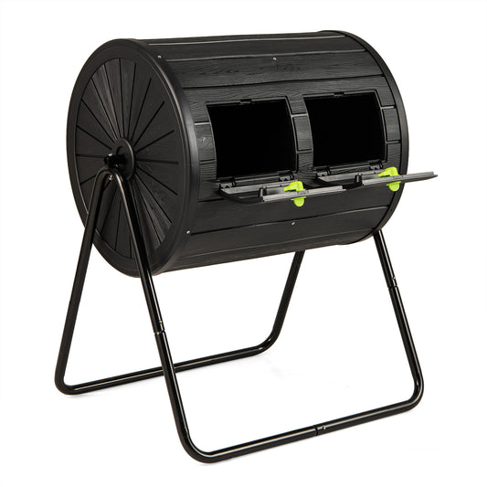 Compost Tumbler 37.5 Gallon Large Outdoor Compost Bin, Black Garden Tools Black at Gallery Canada