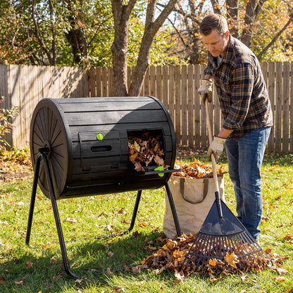 Compost Tumbler 37.5 Gallon Large Outdoor Compost Bin, Black Garden Tools at Gallery Canada