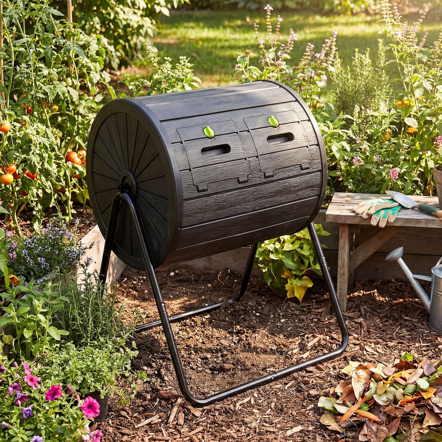 Compost Tumbler 37.5 Gallon Large Outdoor Compost Bin, Black Garden Tools at Gallery Canada