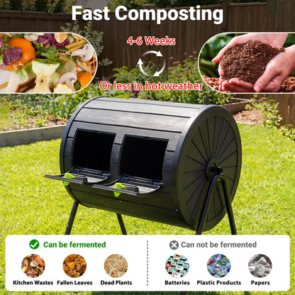 Compost Tumbler 37.5 Gallon Large Outdoor Compost Bin, Black Garden Tools at Gallery Canada