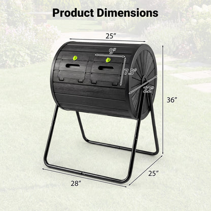 Compost Tumbler 37.5 Gallon Large Outdoor Compost Bin, Black Garden Tools at Gallery Canada