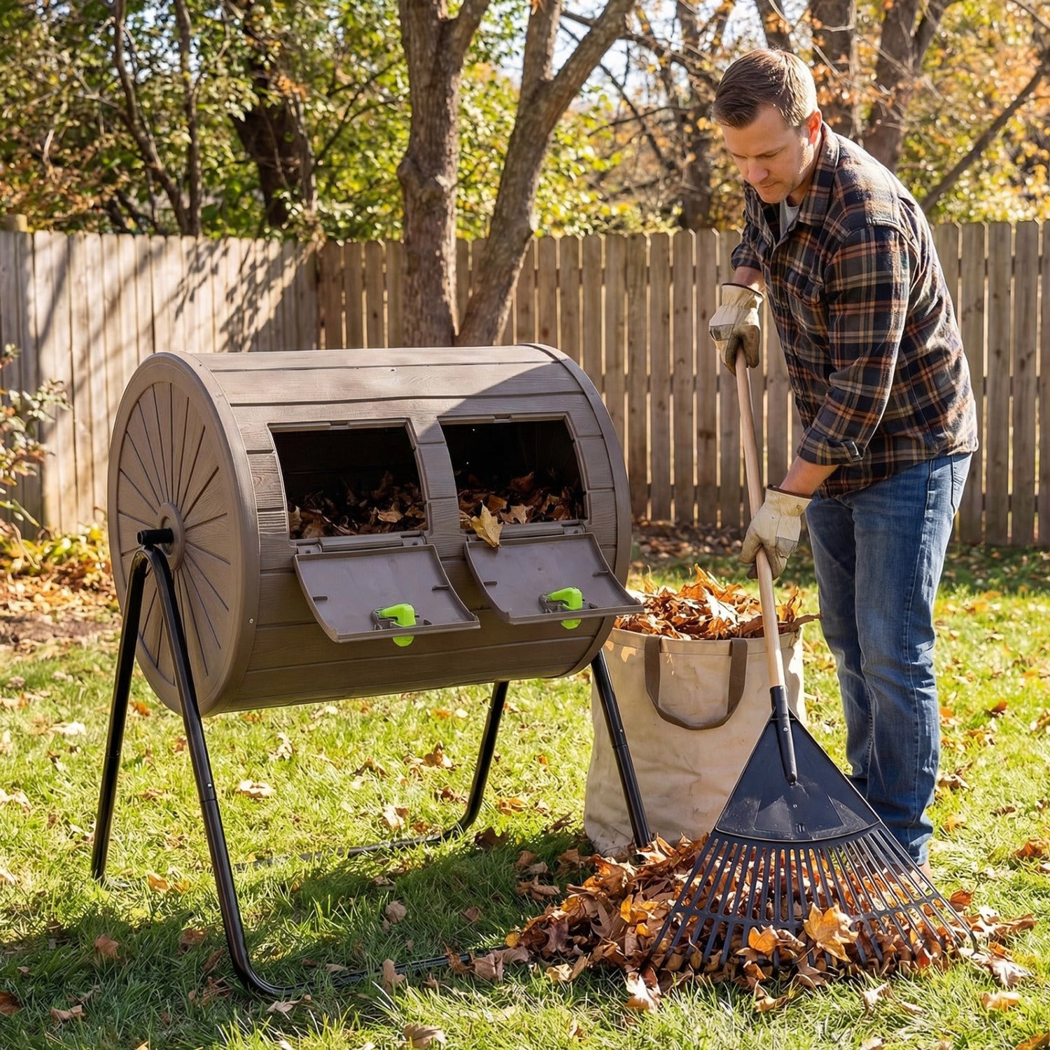 Compost Tumbler 37.5 Gallon Large Outdoor Compost Bin, Coffee Garden Tools at Gallery Canada