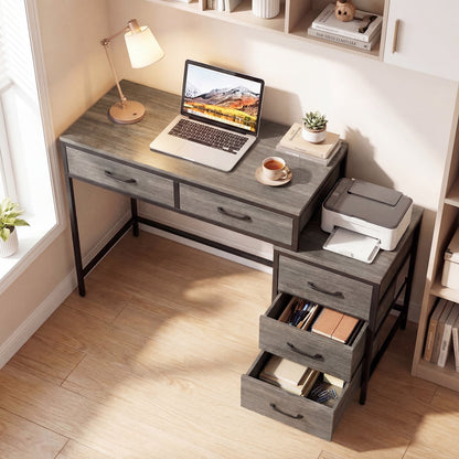 Computer Desk With 5 Drawers, Printer Stand, Oak Computer Desks at Gallery Canada