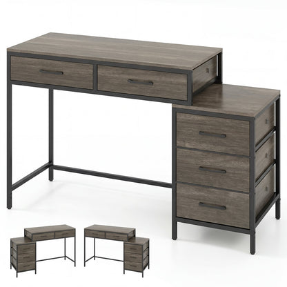 Computer Desk With 5 Drawers, Printer Stand, Oak Computer Desks Oak at Gallery Canada