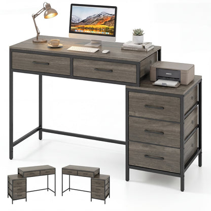 Computer Desk With 5 Drawers, Printer Stand, Oak Computer Desks at Gallery Canada