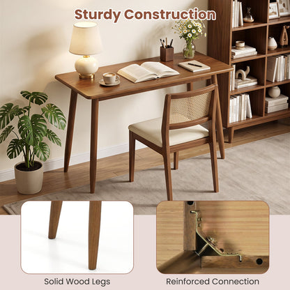 Computer Desk with Rubber Wood Legs, Walnut