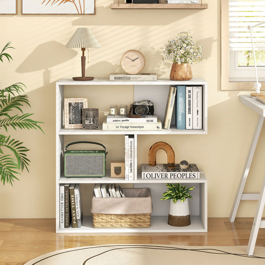 Concave Bookshelf, 3 Open Shelves, White Bookcases White at Gallery Canada