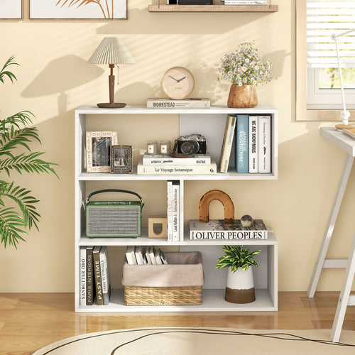 Concave Bookshelf, 3 Open Shelves, White