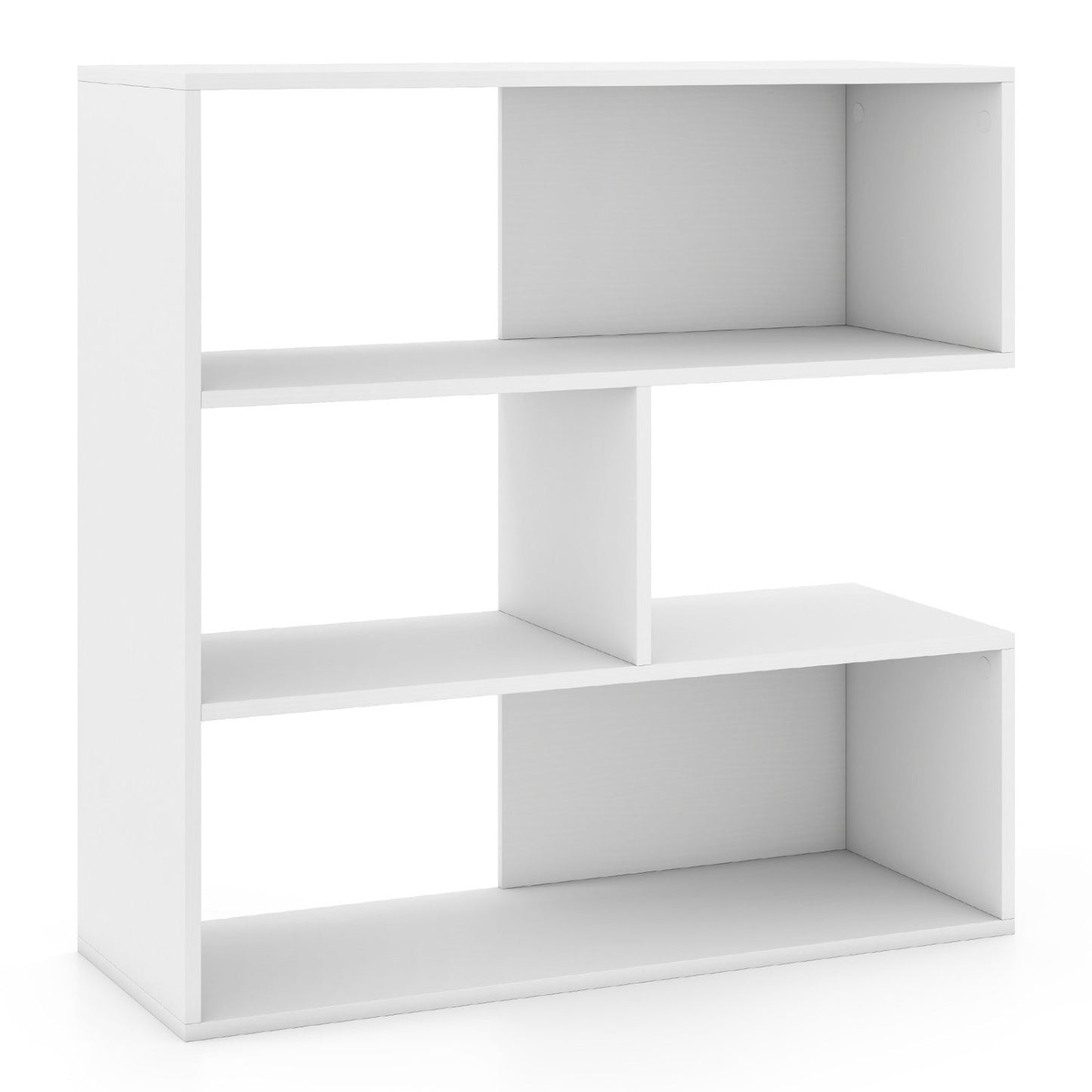 Bibliothèque concave, 3 étagères ouvertes, blanc