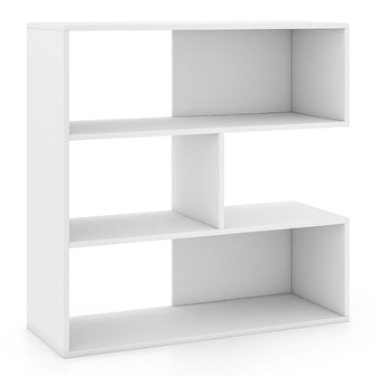 Bibliothèque concave, 3 étagères ouvertes, blanc