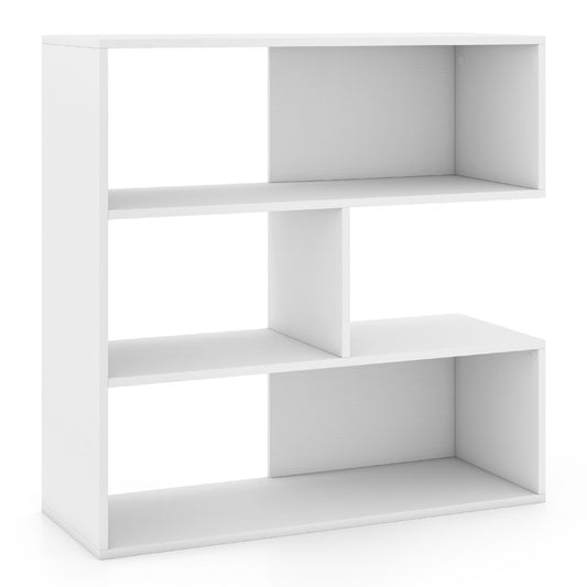 Concave Bookshelf, 3 Open Shelves, White Bookcases White at Gallery Canada