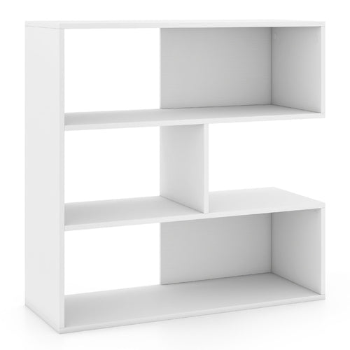 Concave Bookshelf, 3 Open Shelves, White