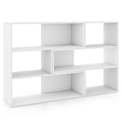 Concave & Convex Bookshelf Set, 3 Shelves, Anti-Toppling, White