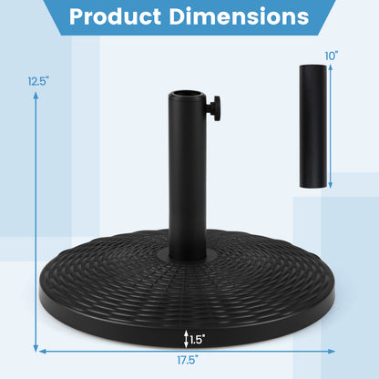 Concrete Patio Umbrella Base, Rattan Pattern, Black Outdoor Umbrella Bases at Gallery Canada