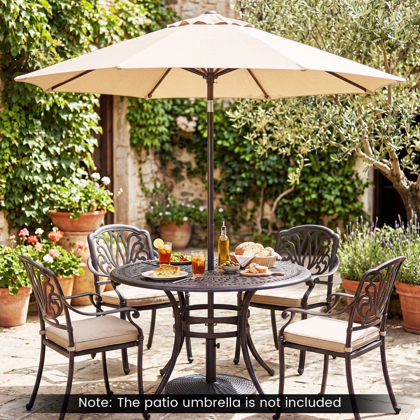 Concrete Patio Umbrella Base, Rattan Pattern, Black Outdoor Umbrella Bases at Gallery Canada