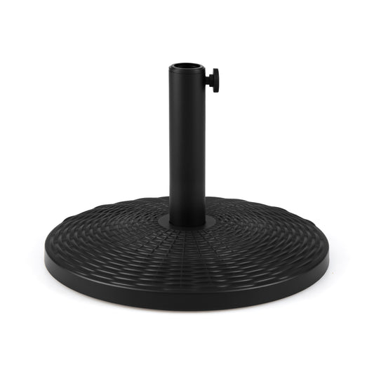 Concrete Patio Umbrella Base, Rattan Pattern, Black Outdoor Umbrella Bases Black at Gallery Canada
