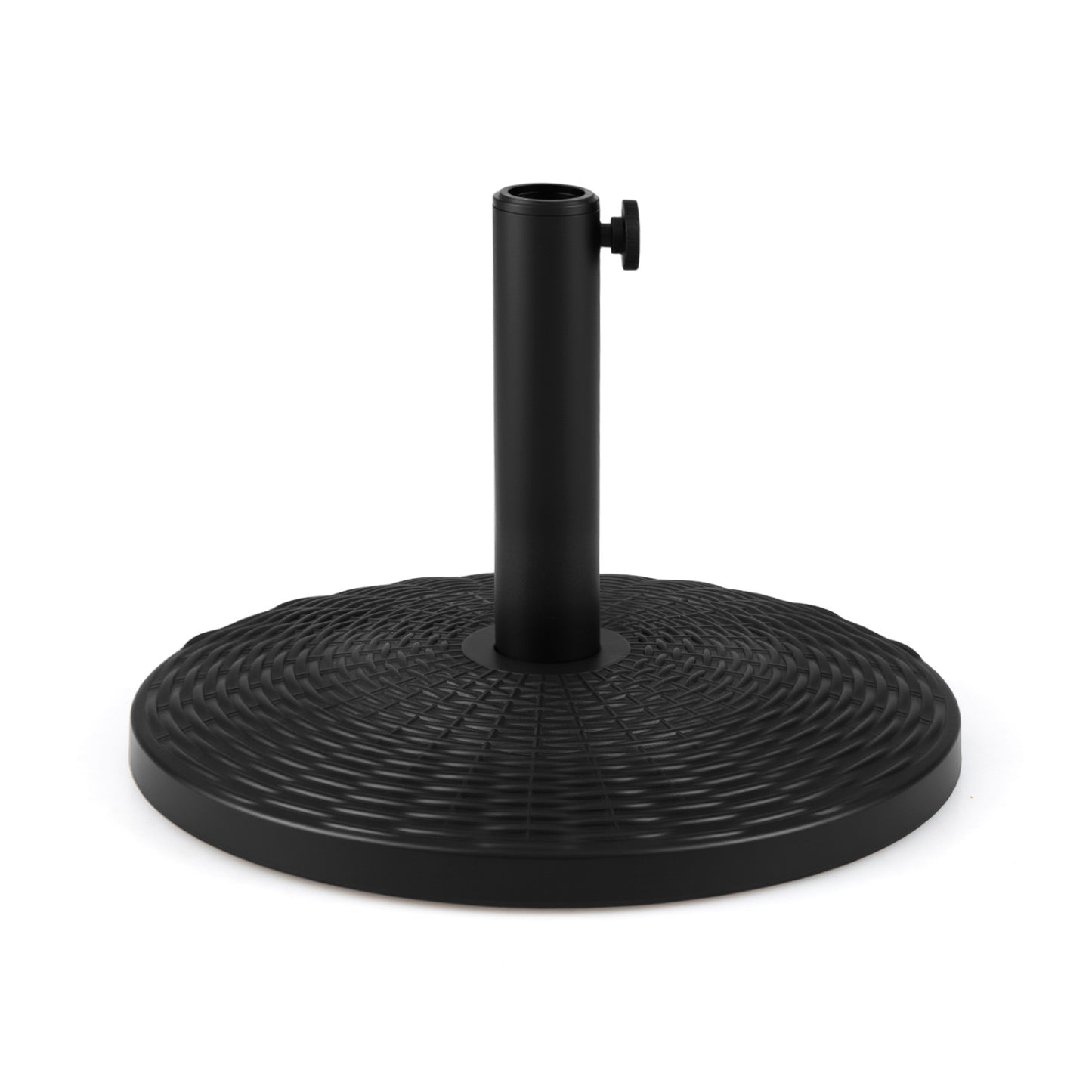 Concrete Patio Umbrella Base, Rattan Pattern, Black Outdoor Umbrella Bases at Gallery Canada