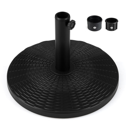 Concrete Patio Umbrella Base, Rattan Pattern, Black Outdoor Umbrella Bases at Gallery Canada